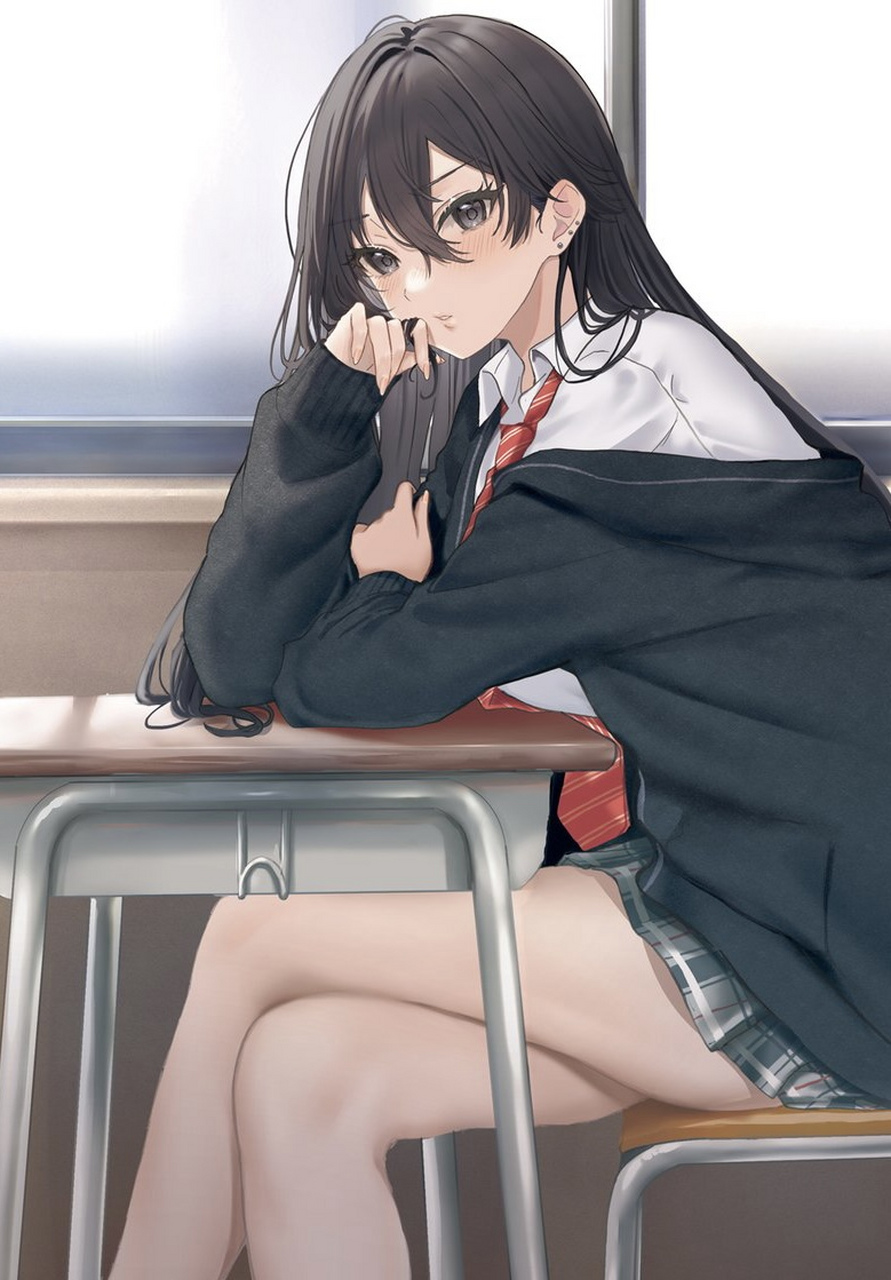 邻桌的女同学#二次元#  画师:ハム