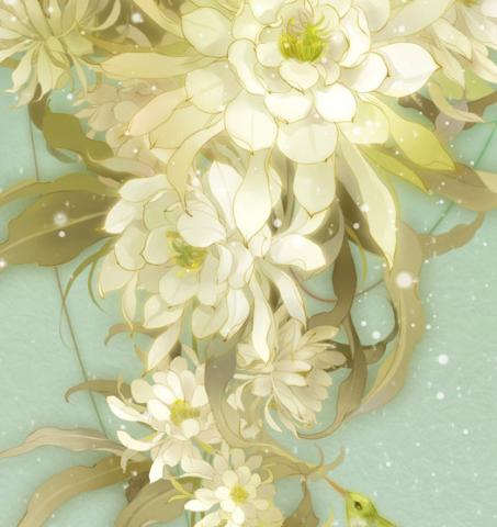 古风:水彩水墨古风花卉手绘图片分享