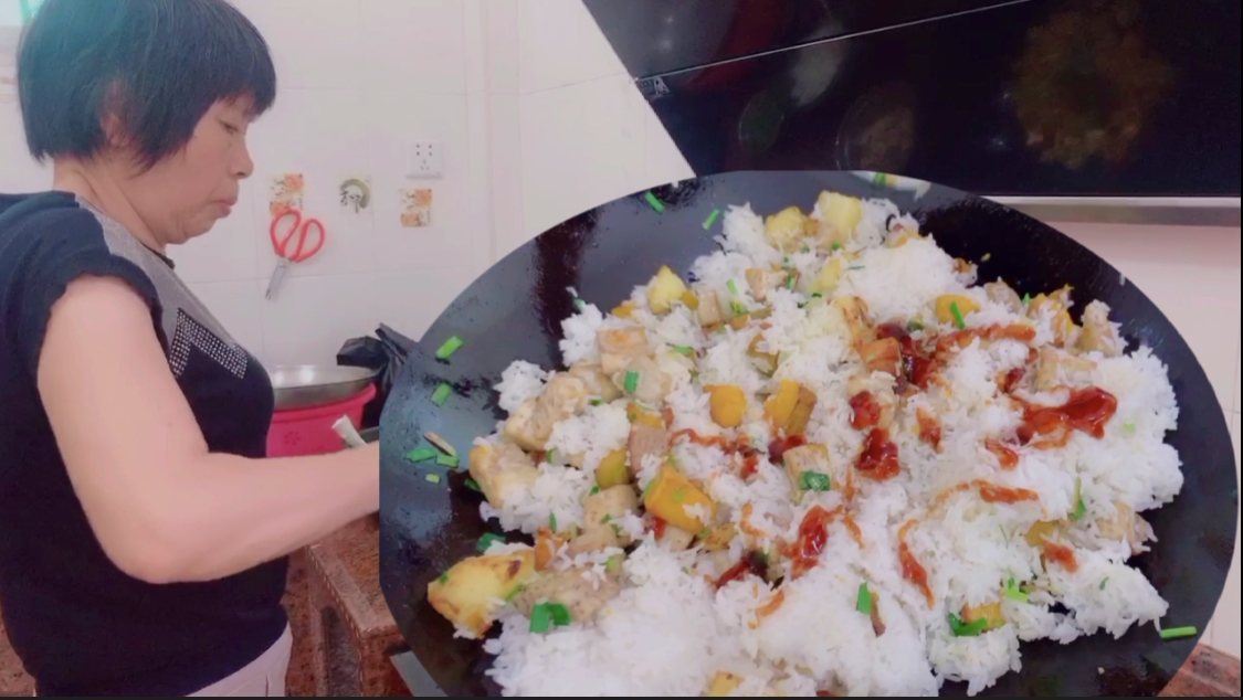 汕头婆婆炣饭(戈饭)配冬瓜汤,21元六口人吃,比肉还好吃