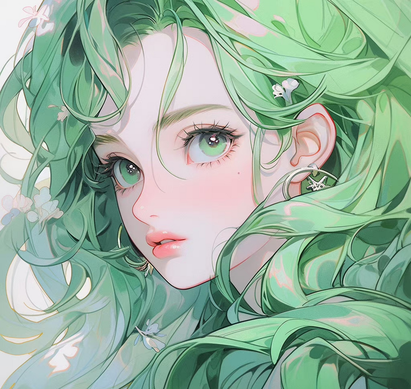 头像漂亮的绿色系女生头像