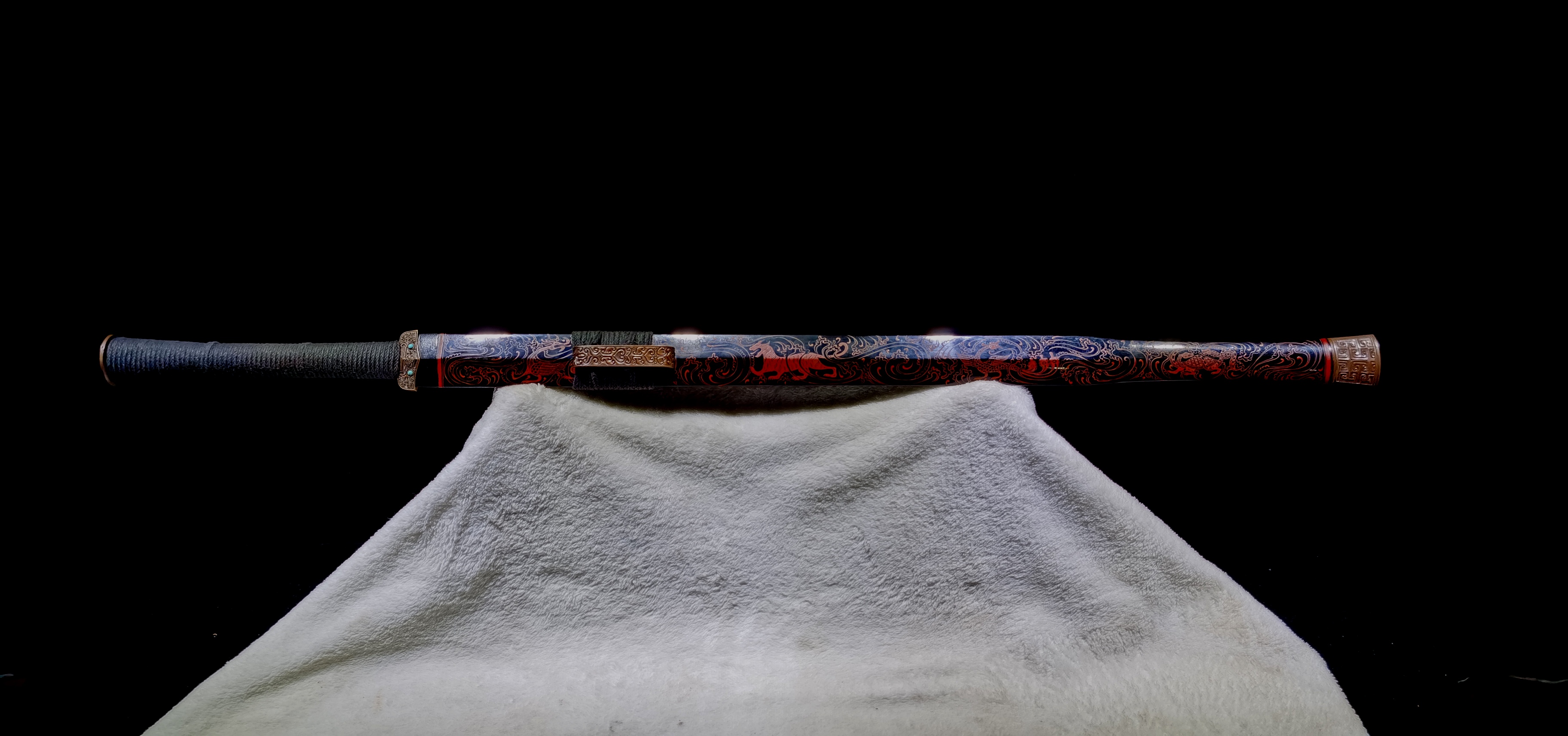 龙泉正武堂周正武作草(炒)钢锻楚风八面汉剑