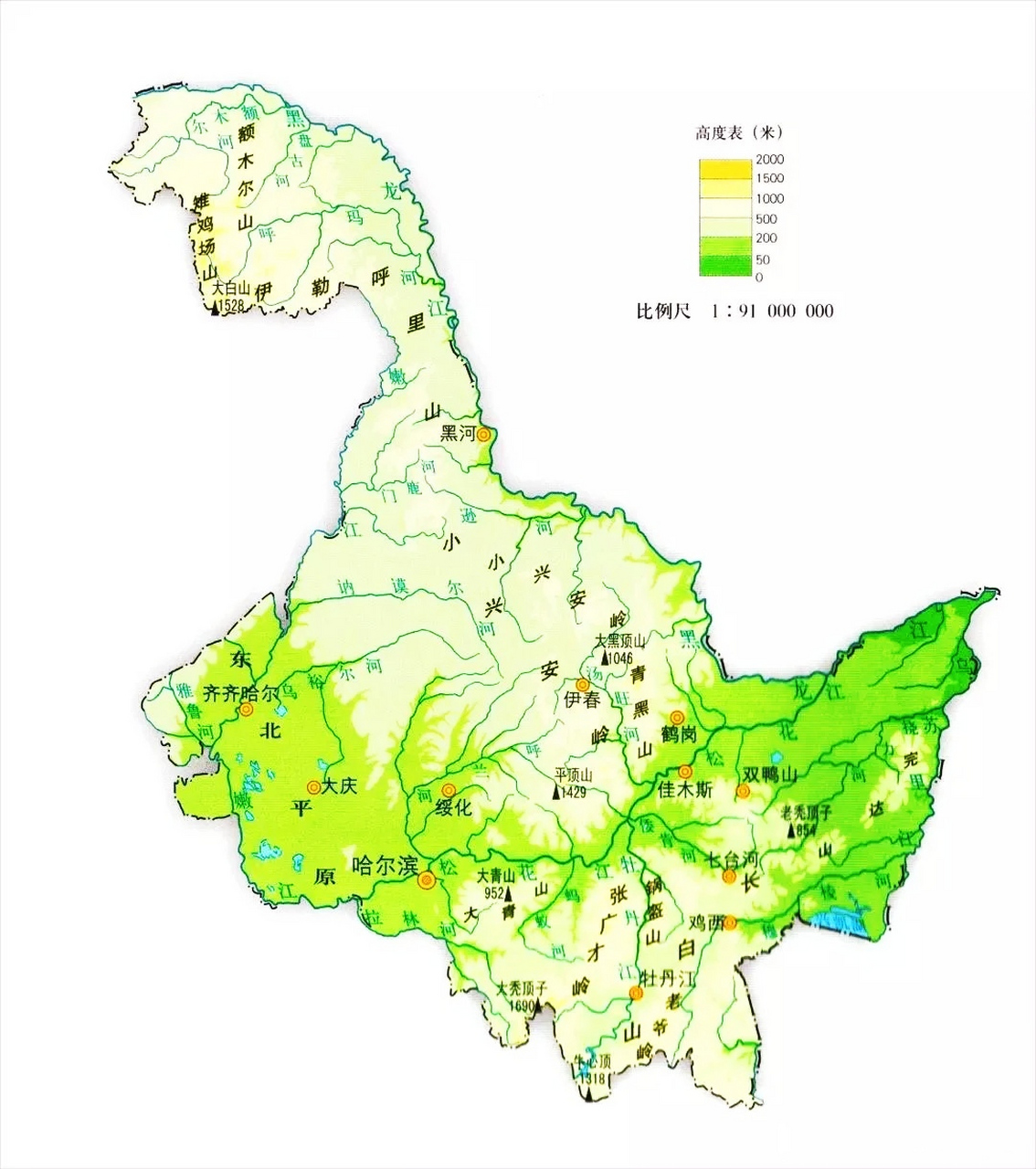 黑龙江省地形图