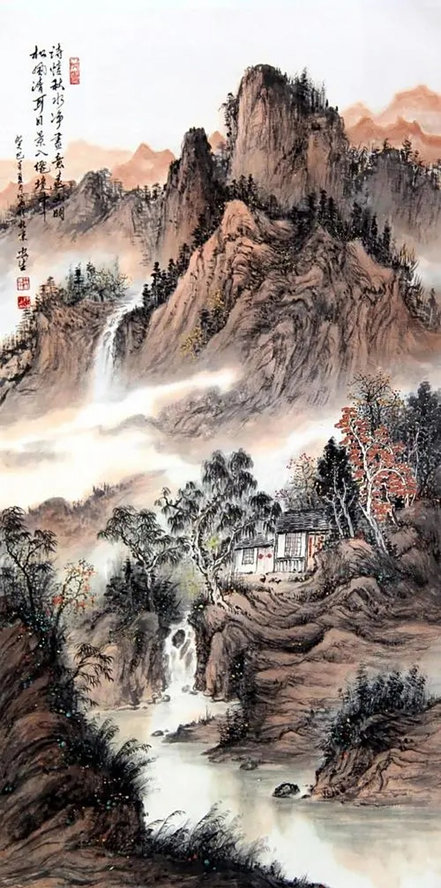 中国画山水画欣赏与练习素材分享