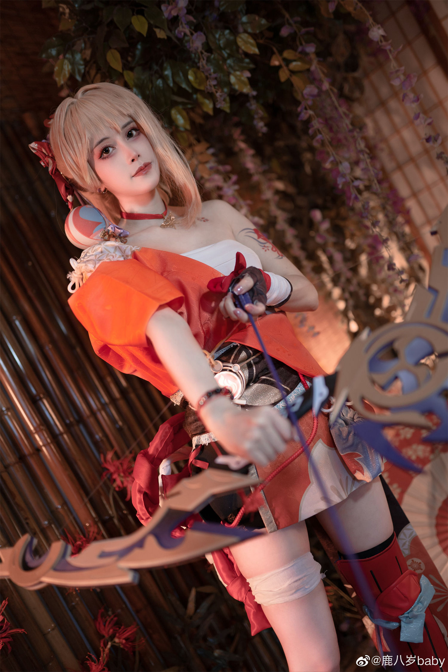 鹿八岁baby私人cos宵宫，堪比神明少女的完美演绎！
