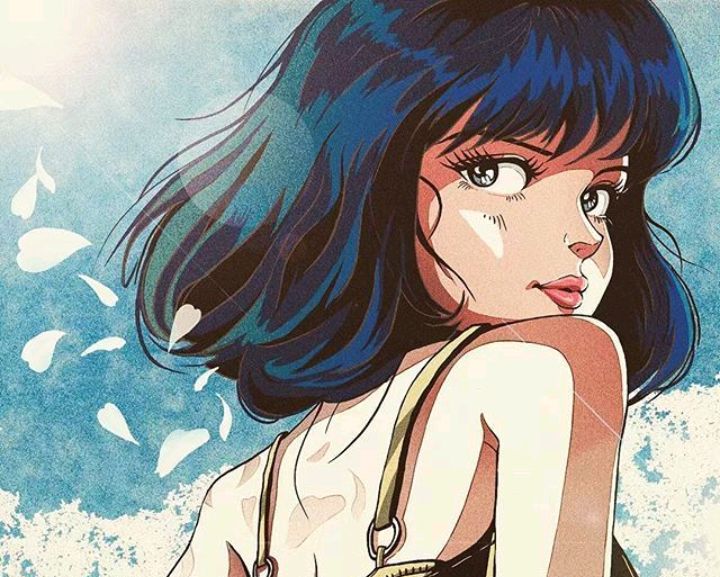 70年代末至90年代初的复古类型动漫插画,这种女生特别有美感