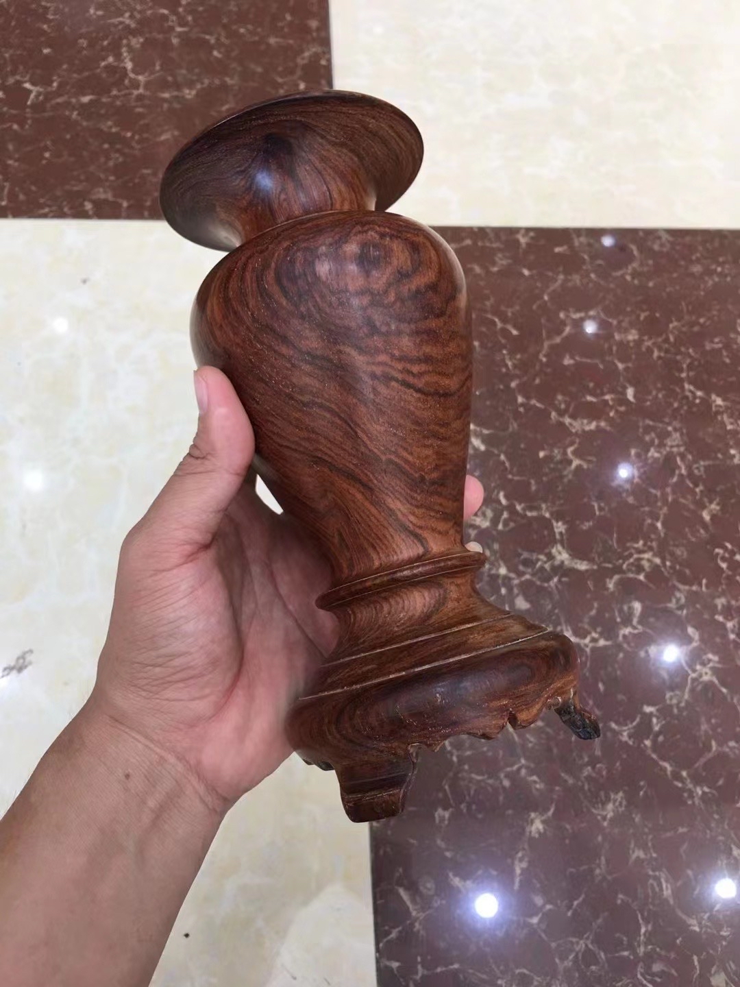 海外回流越南老物件 黄花梨老物件花瓶,高22,宽9.9cm,重776克