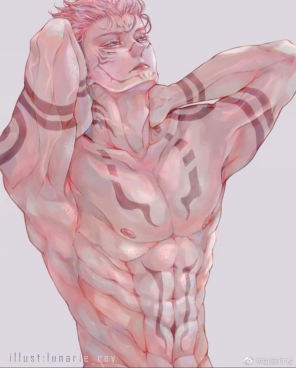 咒术回战##两面宿傩# 都进来数一下,到底有几块腹肌?