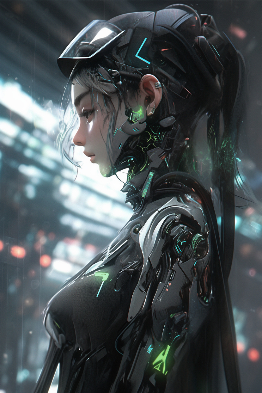 机械美女头像#ai绘画# #美女# #壁纸