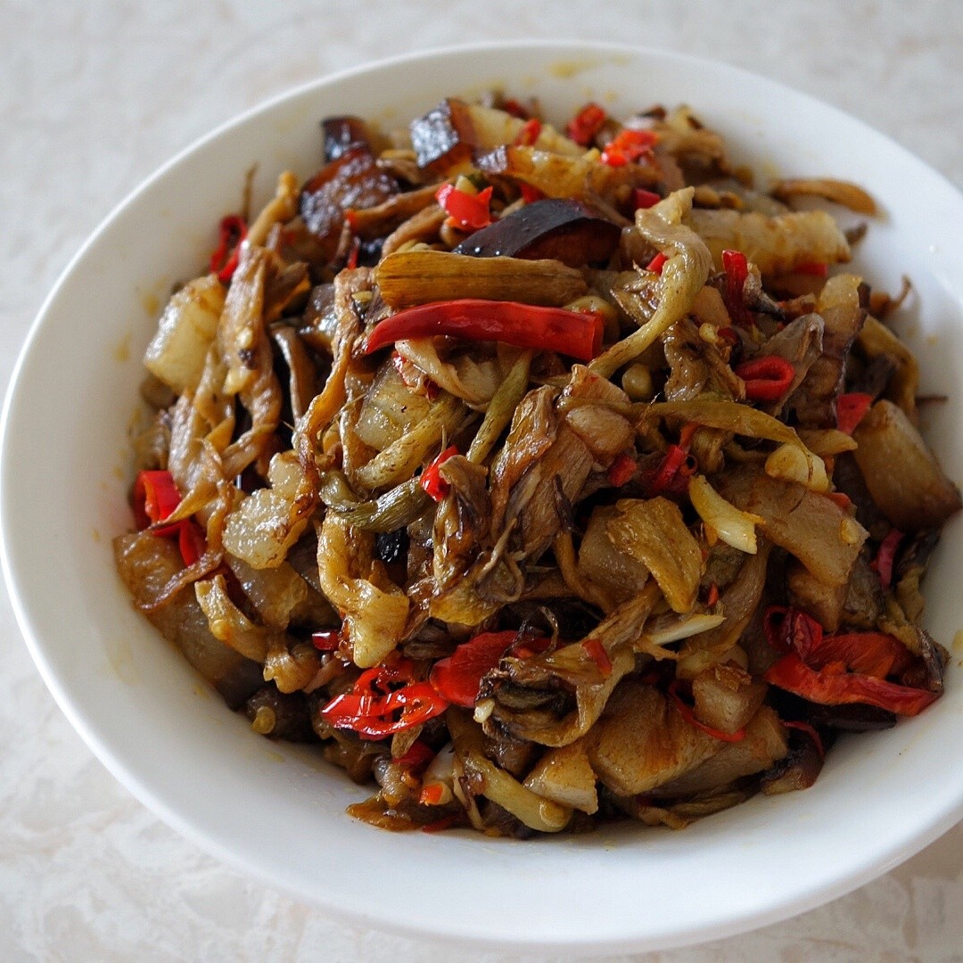 家常菜系列之辣炒芋禾杆,农家土菜