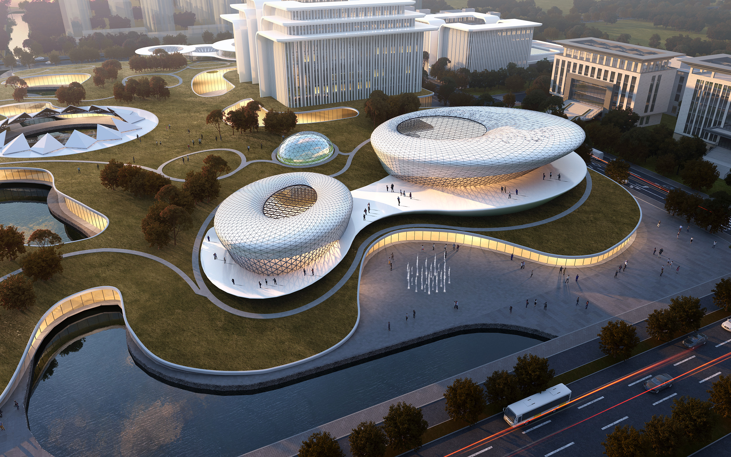 一套展览,展示中心建筑效果图