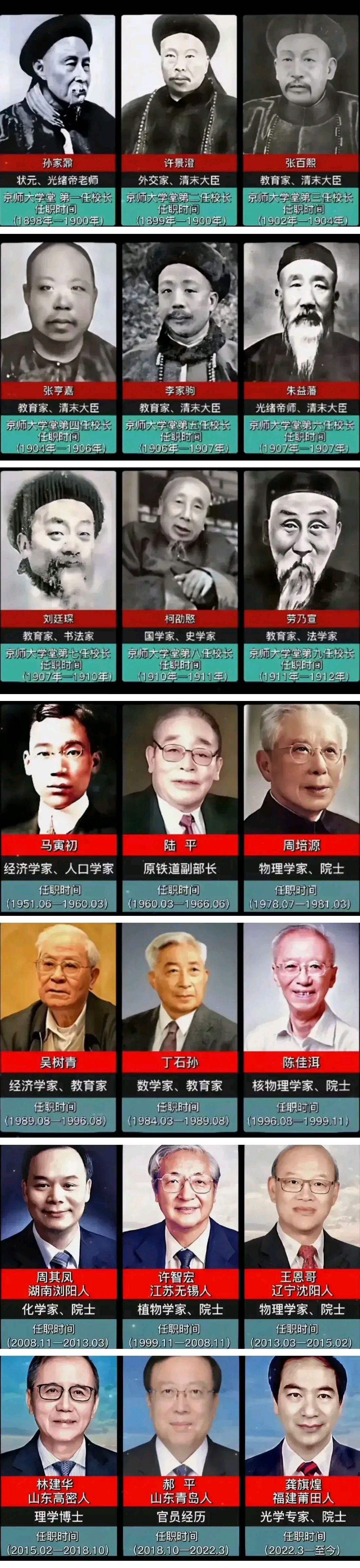 清华,北大历任校长