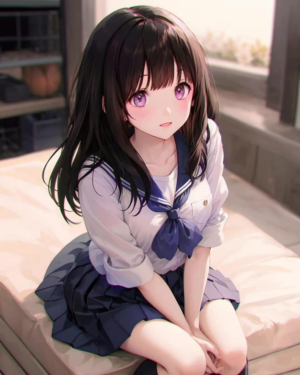 冰菓:水手服(ˊ40ˋ*)千反田,好可爱! twi:n_pavane #经典动漫