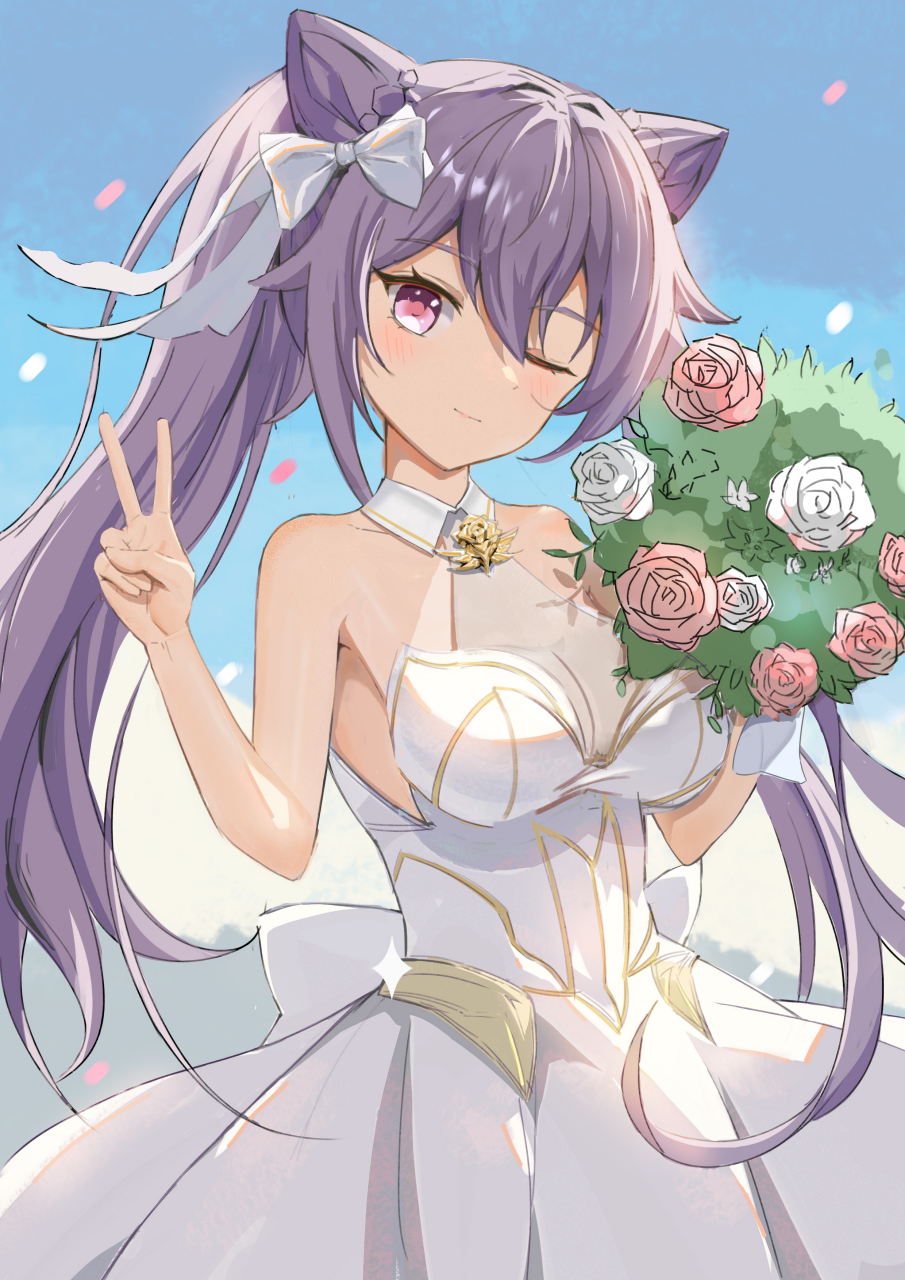 刻晴甚至情人节为你穿上了婚纱