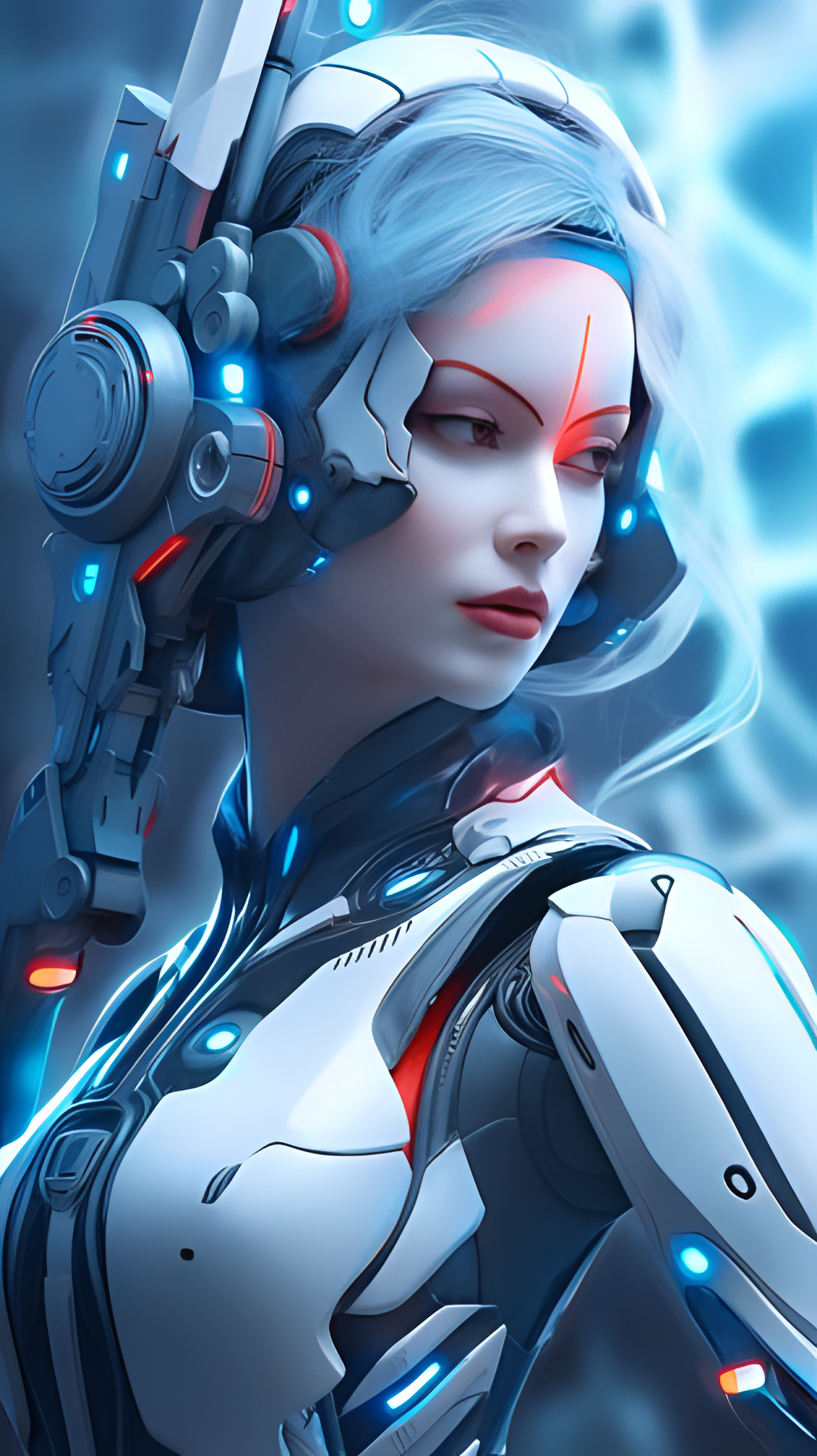 mj绘画,机甲美女风