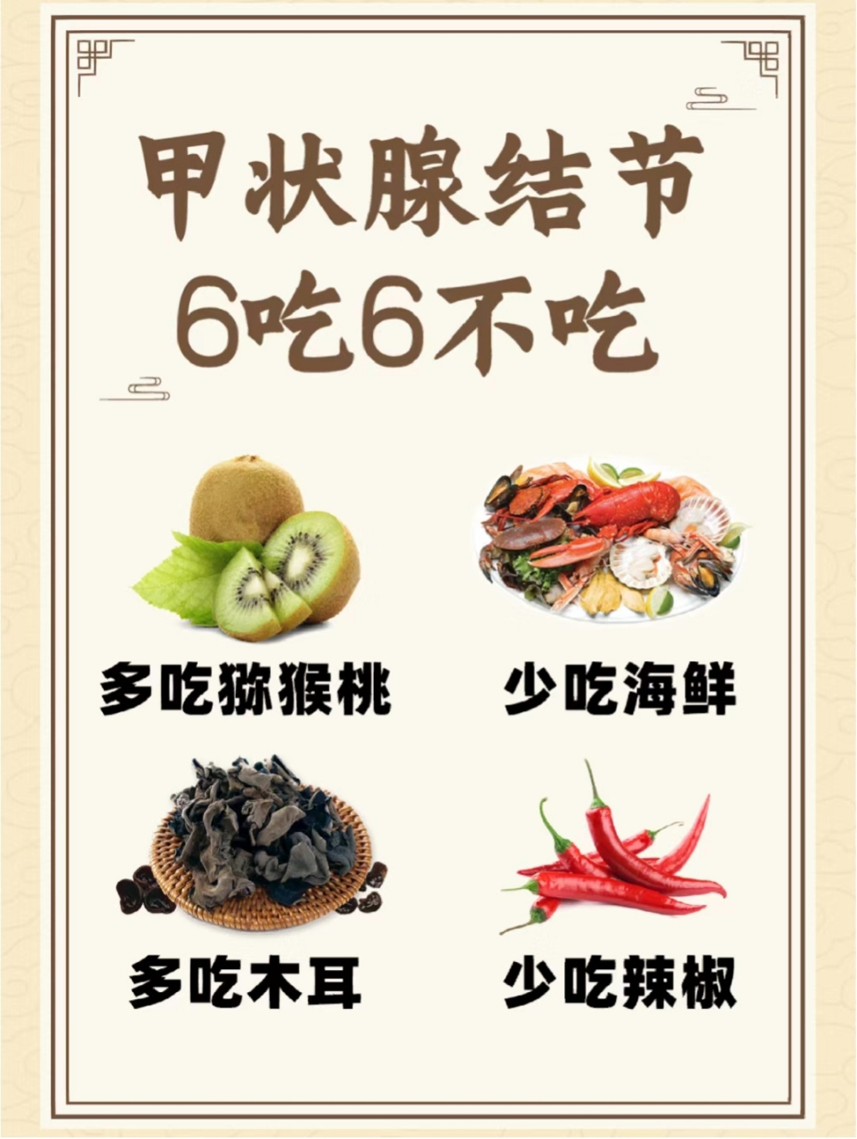甲状腺结节饮食6吃6不吃,参考一下 #甲状腺