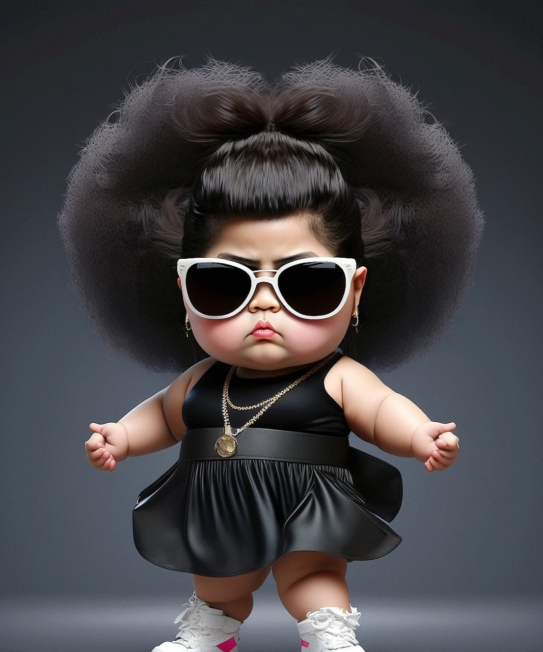 哎呦,我滴妈呀,这小胖妞头发劲爆,身材