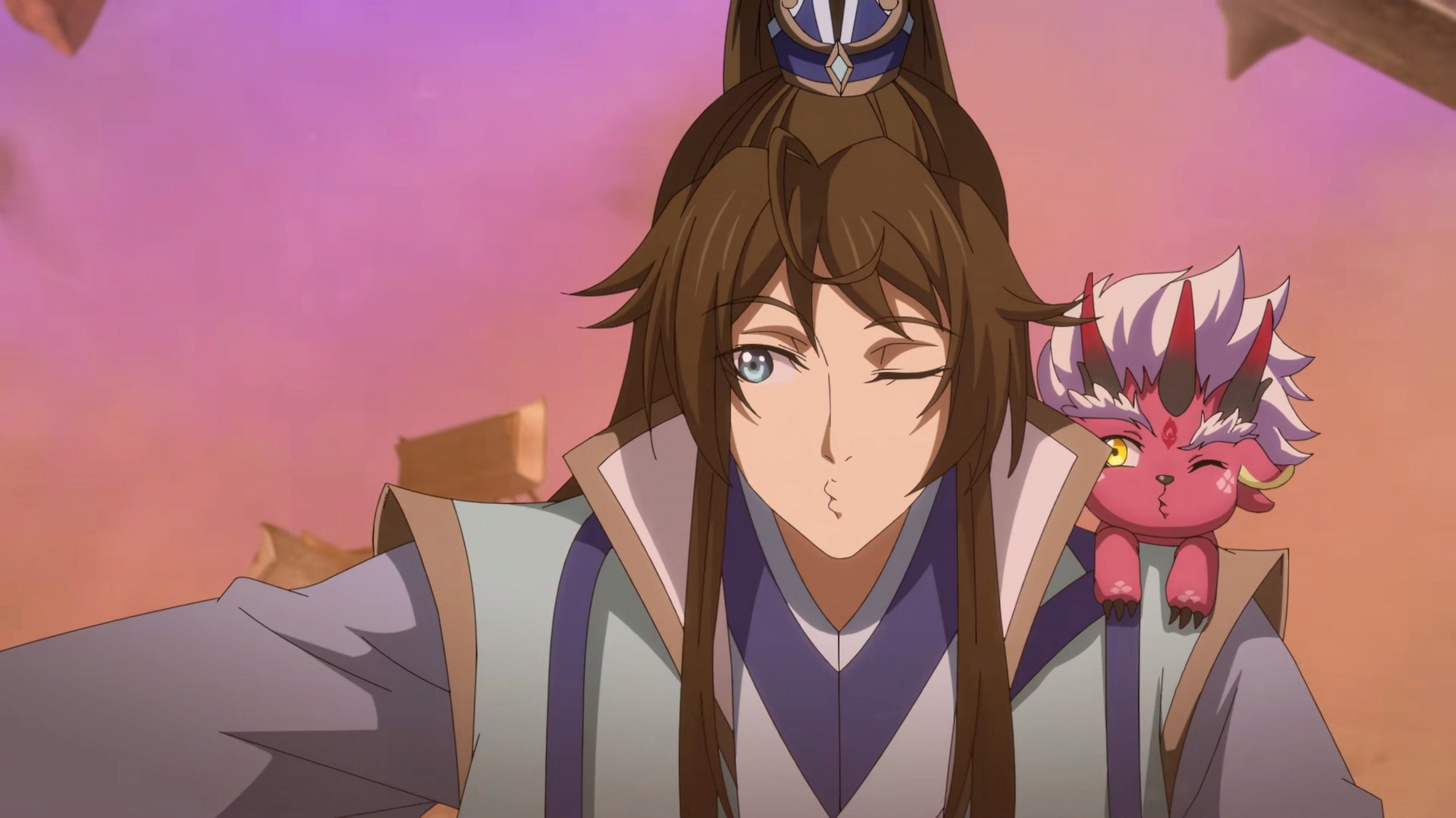 国漫# #一念永恒#  这爷俩的表情同步,挺搞笑的.