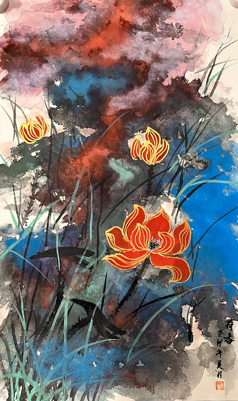 映日荷花别样红