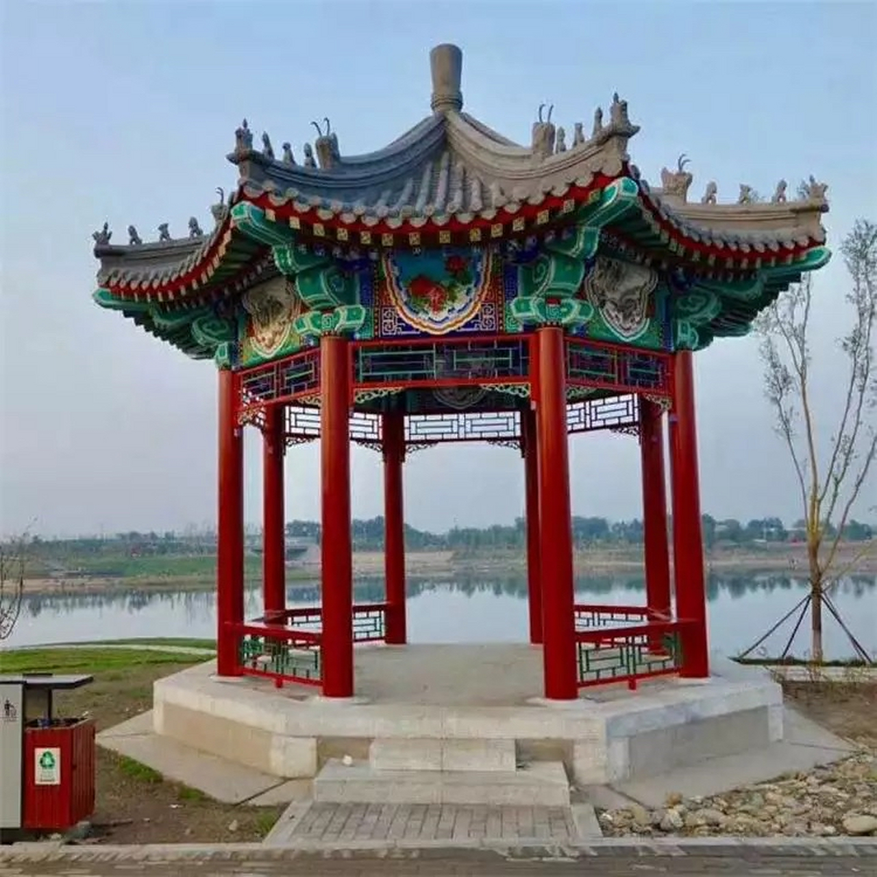 古建水泥仿古凉亭坚固耐用#古建凉亭# #水泥凉亭设计# #古建仿古凉亭