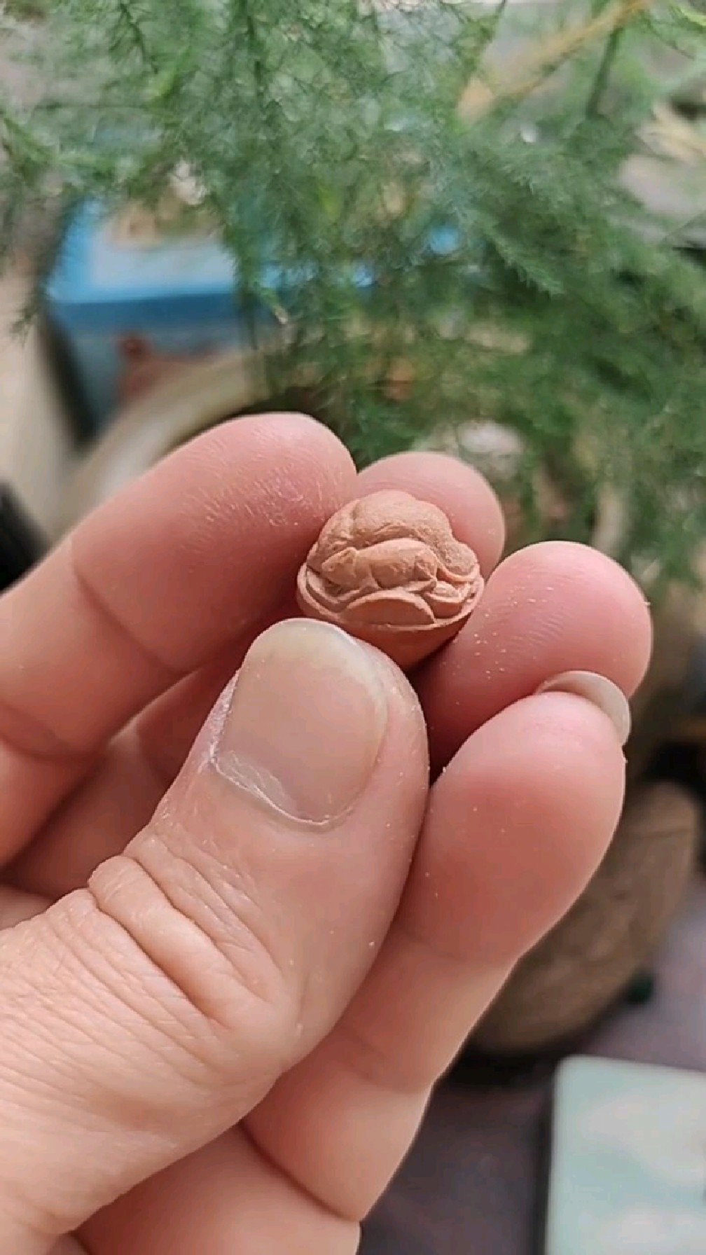 小龙纹桃核雕刻老鼠