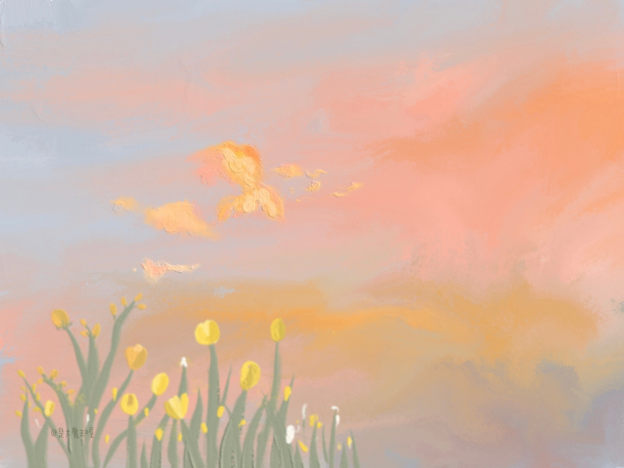 治愈系油画风ipad高清壁纸