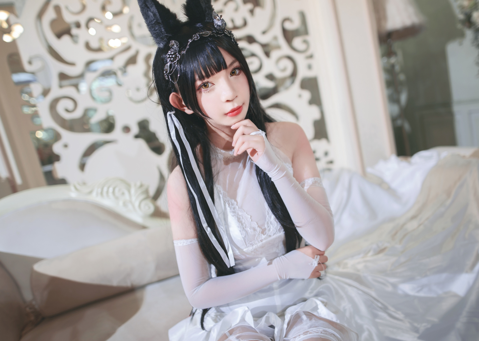 cosplay:纯白花嫁爱岩与她的白丝婚纱福利,希望大家会喜欢