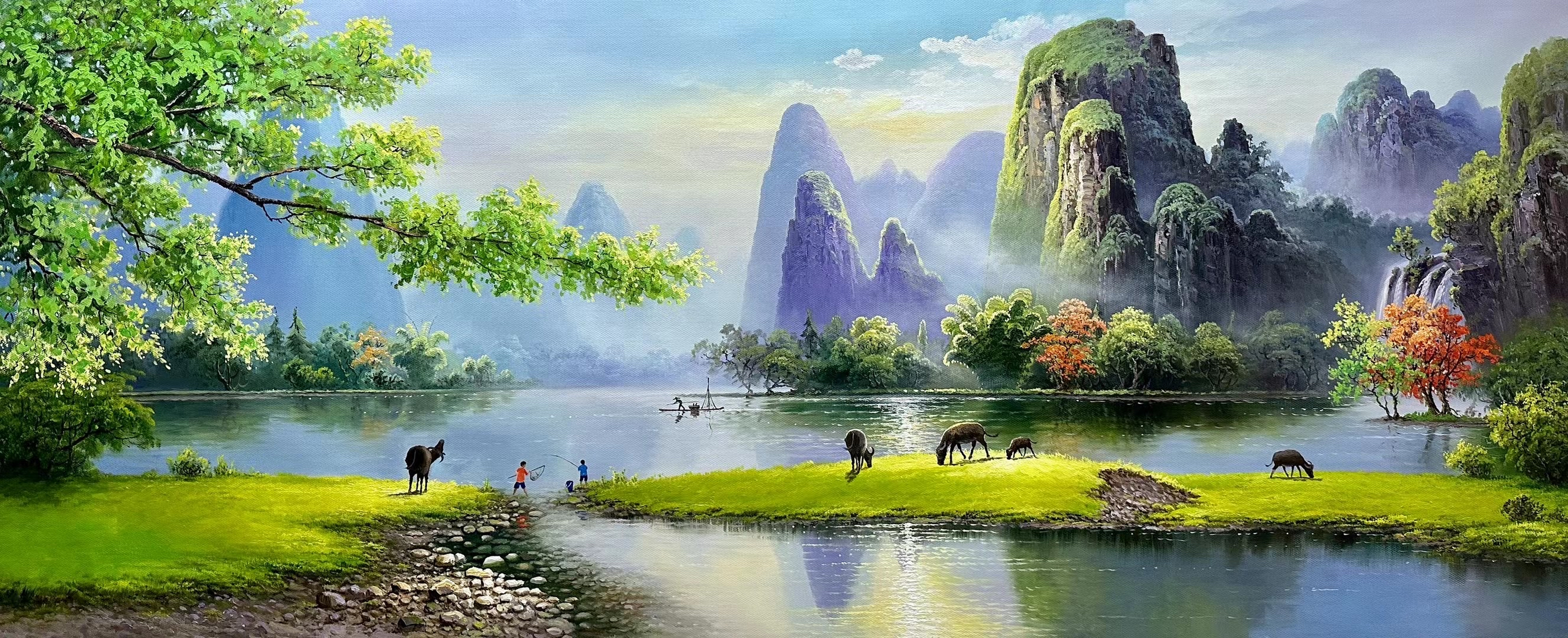 龙蟠90/230㎝,龙蟠纯手绘精品油画,有合影视频证书,保证真迹.