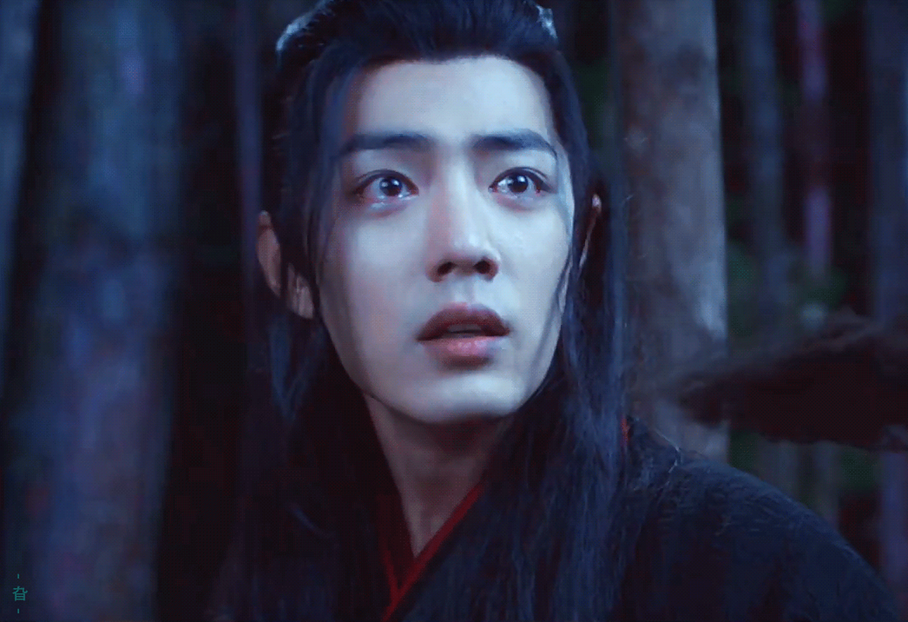 不仅有感染力,还有美感,怎么有人连哭都这么好看呢 #肖战# #陈情令