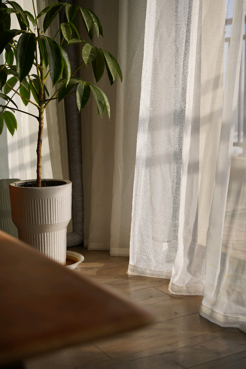 客厅朝东一定要装个薄纱窗帘 如果客厅朝东的话,强烈建议做成双窗帘