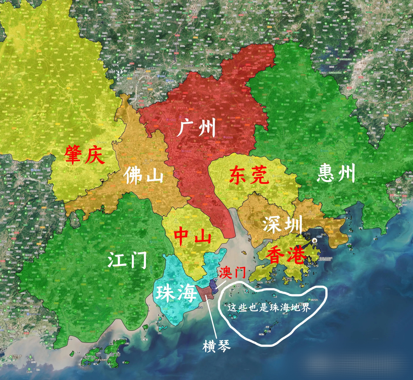 广州深圳珠海地理位置图片