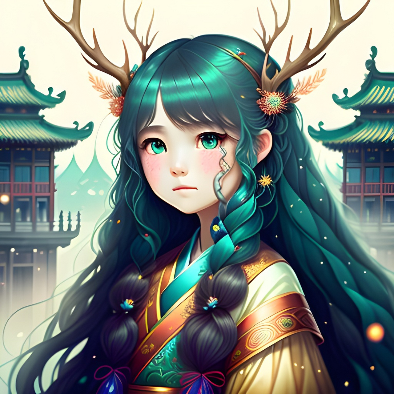 女孩头像[比心] #头像# #微信头像# #百度ai绘图黑科技