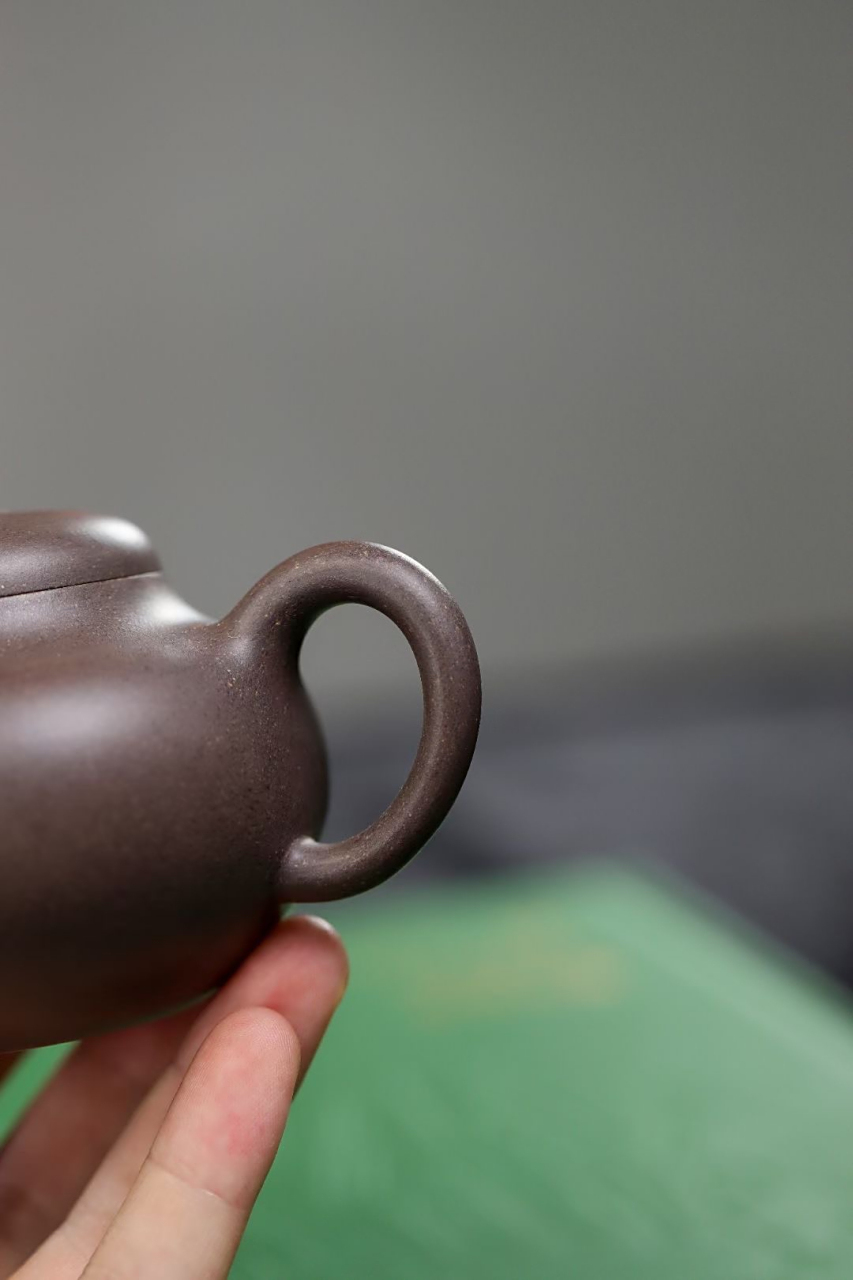 陶园 00后陶手,陶长辉高徒付道龙 :柿圆壶#紫砂壶# #全手工
