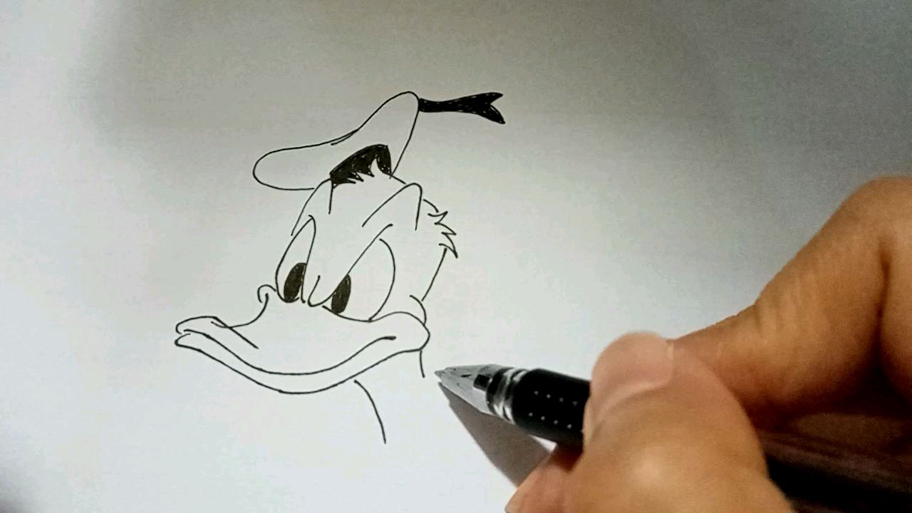 动漫唐老鸭唐纳德的简笔画
