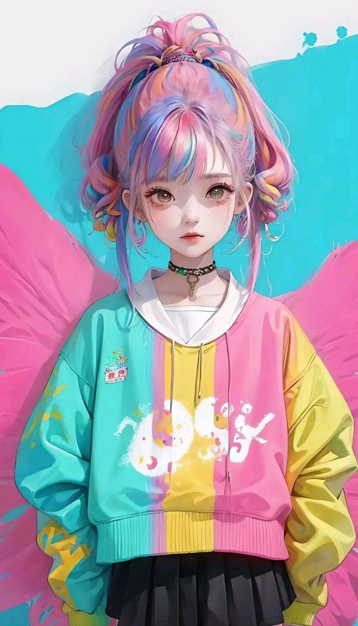 动感美少女七彩缤纷系列头像 #4月创作打卡挑战赛