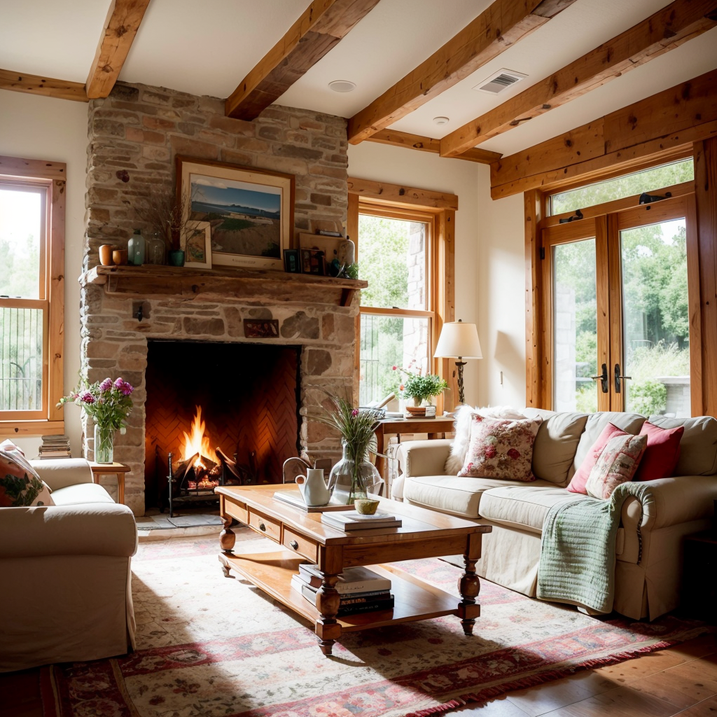 清新田园风格湖景别墅装修设计