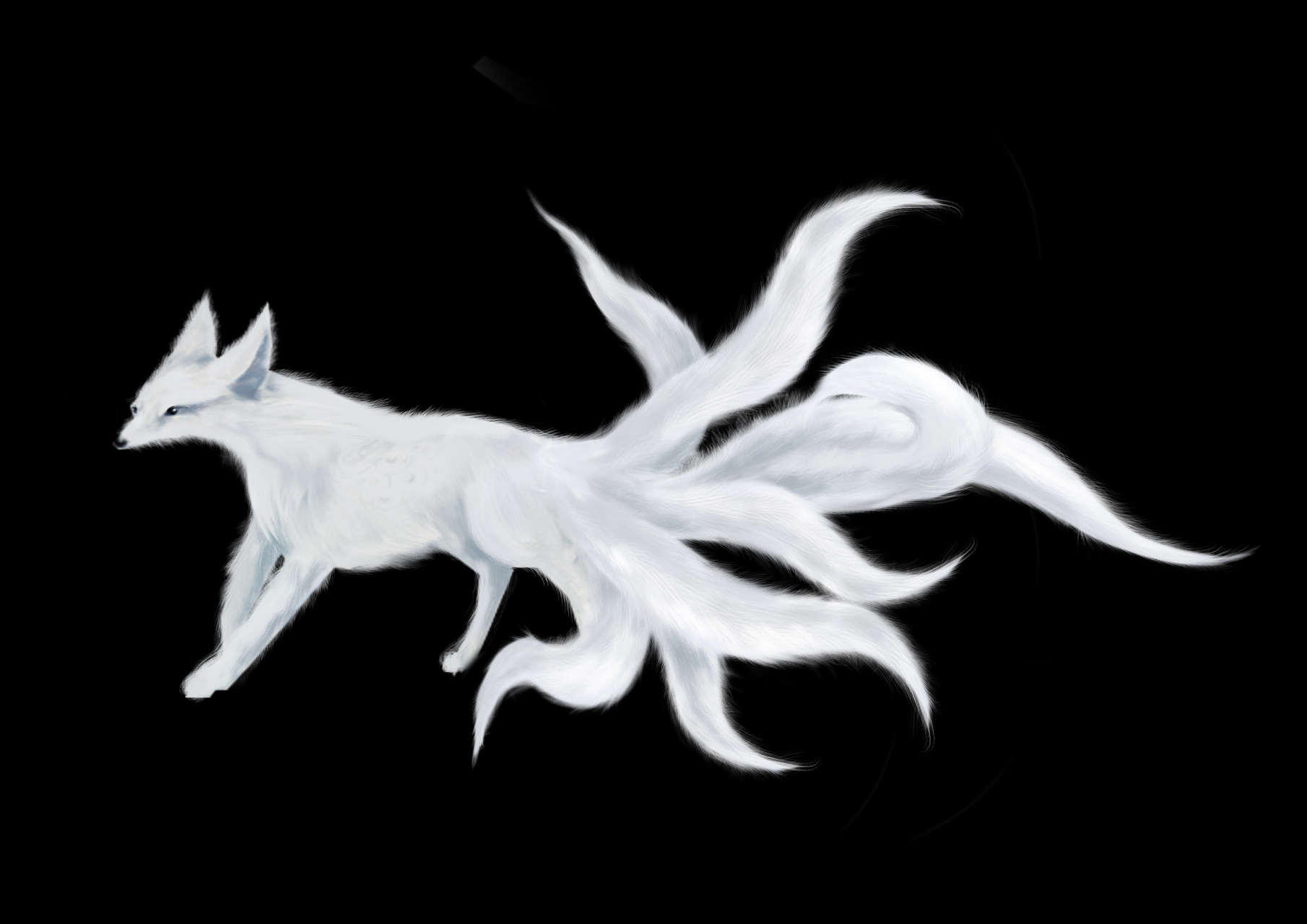 在古代文化中,九尾狐是瑞兽,即它的出现能够带来天下太平和子孙兴旺.