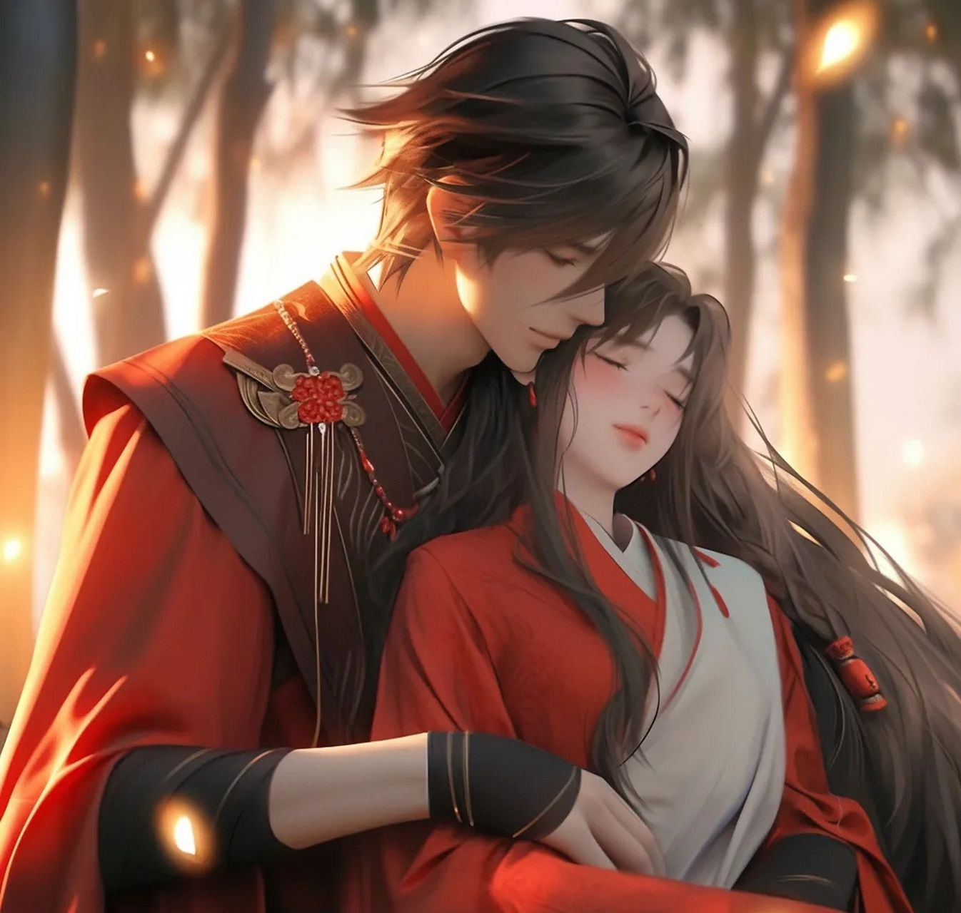 甜酥酥古风情侣头像|红衣系列