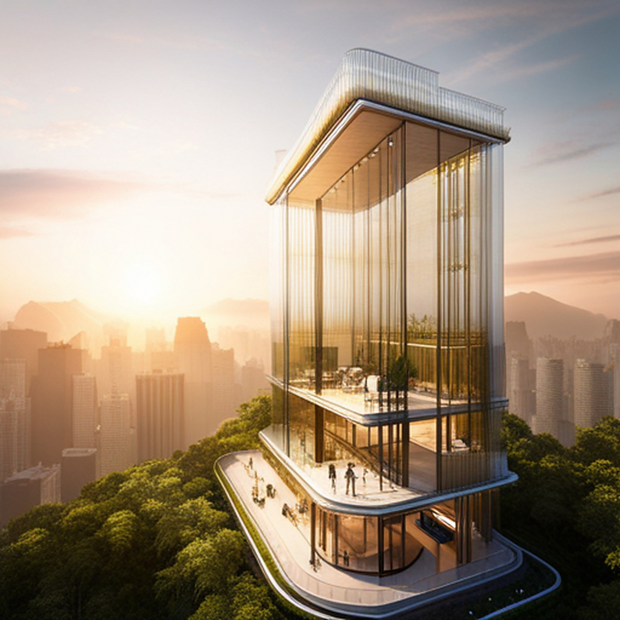 ai绘画建筑景观设计效果图  ai算法经过了数百万次的训练和优化,以