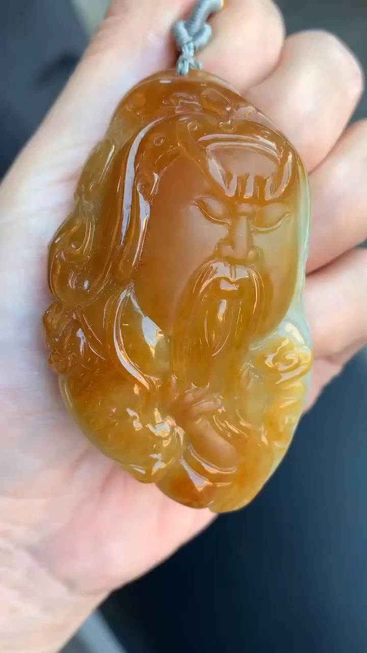 缅甸翡翠黄翡手把件