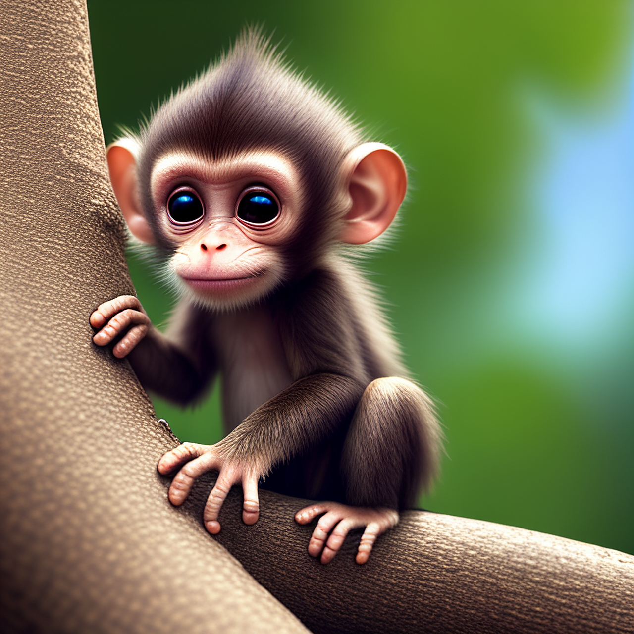 百度ai画的小猴子,活灵活现,栩栩如生,惟妙惟肖!