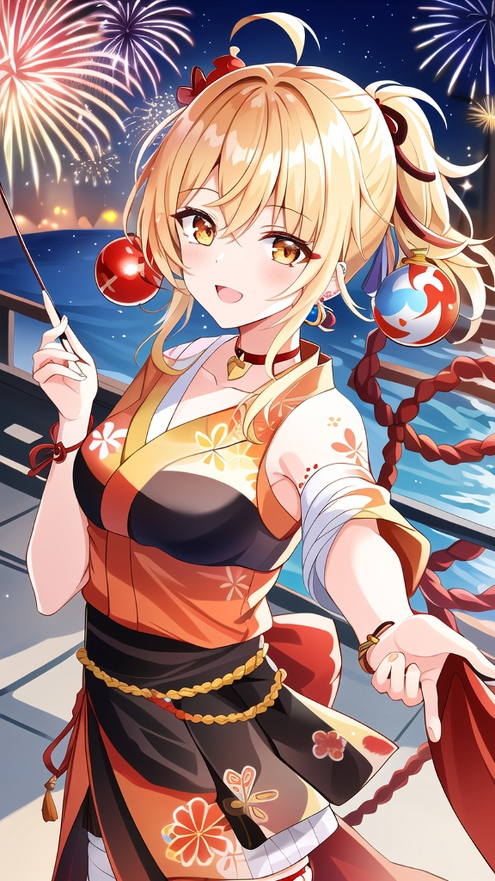 烟花不放,怎么把鬼怪吓走#原神#  宵宫姐姐登场!