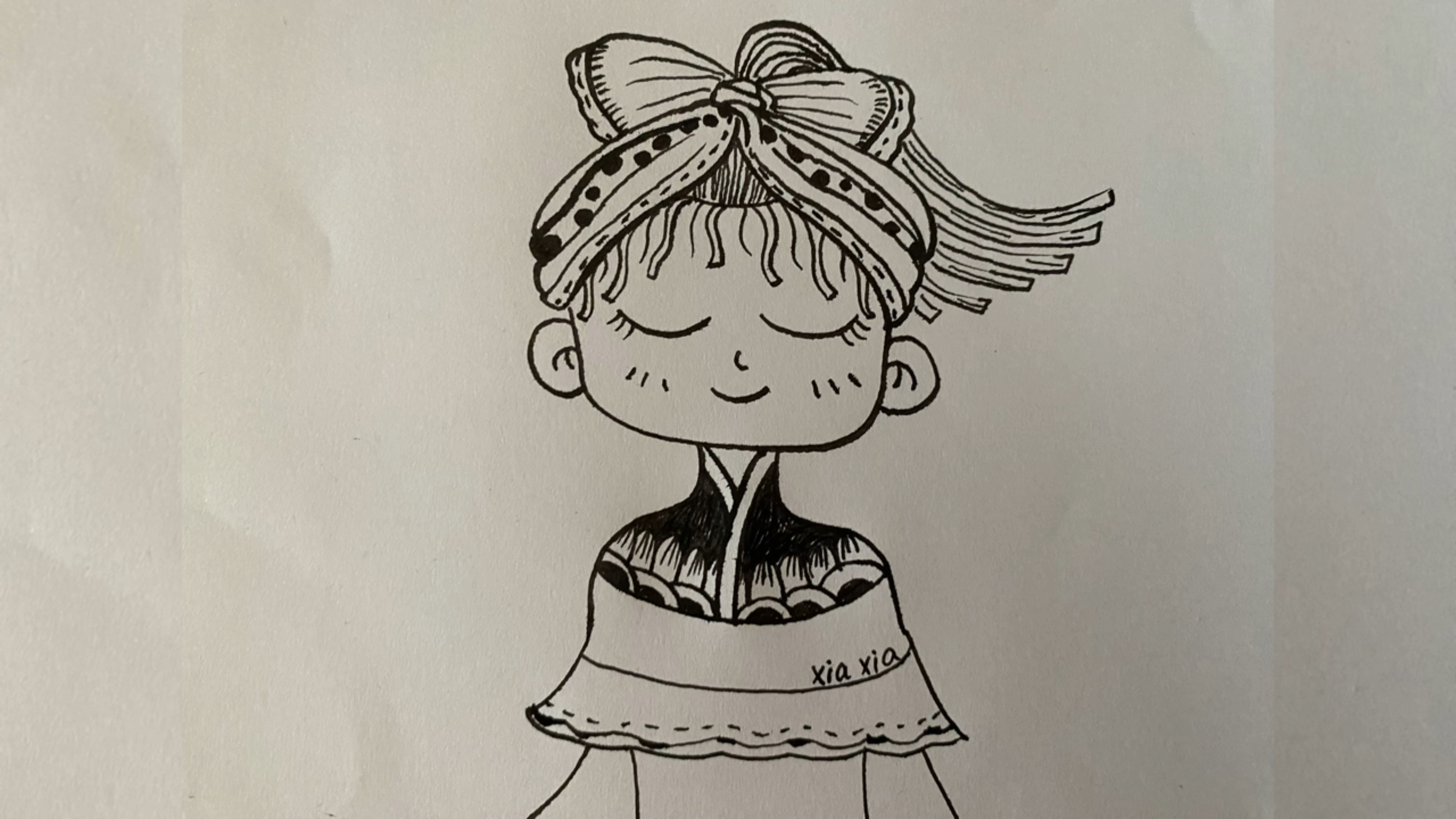 简笔画小女孩的简单绘画