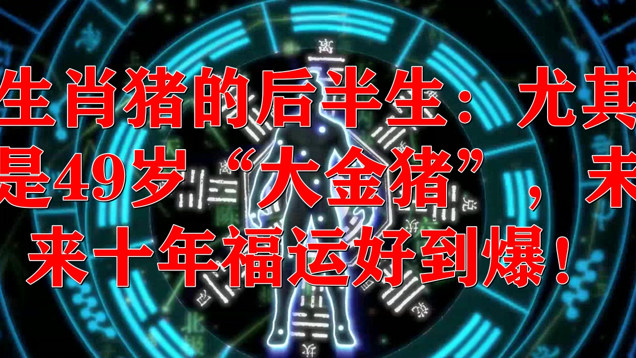 生肖猪的后半生:尤其是49岁“大金猪”,未来十年福运好到爆!