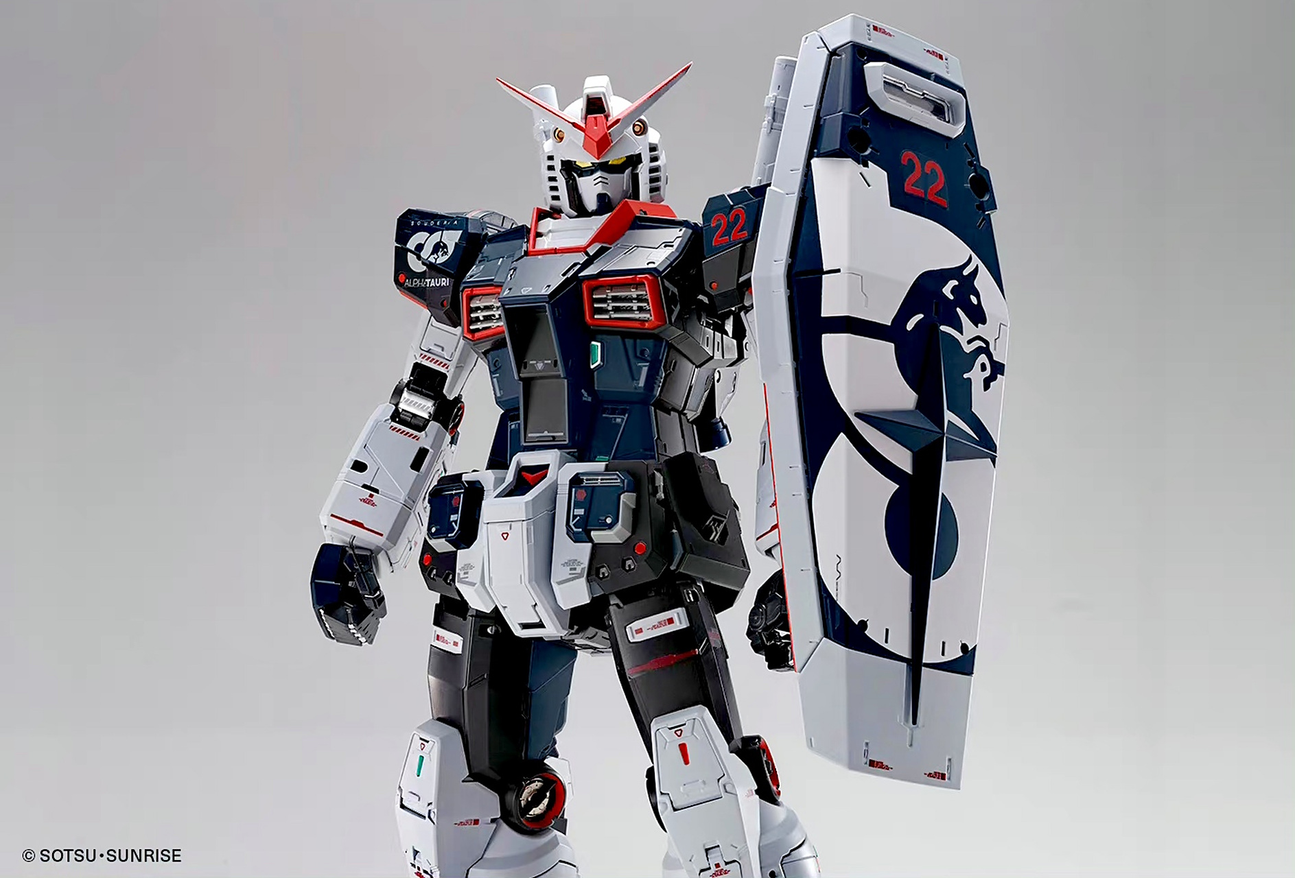 模型欣赏:阿尔法托利车队定做的本队涂装的pg rx-78-2 元祖高达,配色
