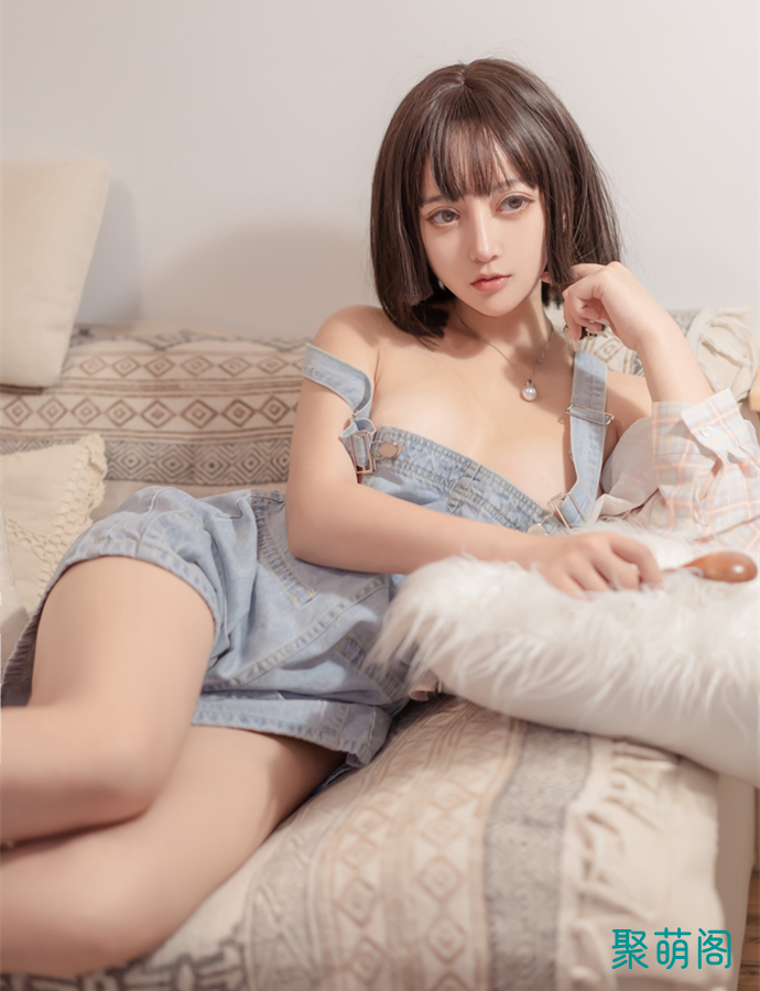 过期米线线喵蓝色背带所有图片，超好看的蓝色套装(过期米线线喵是做什么的)插图3