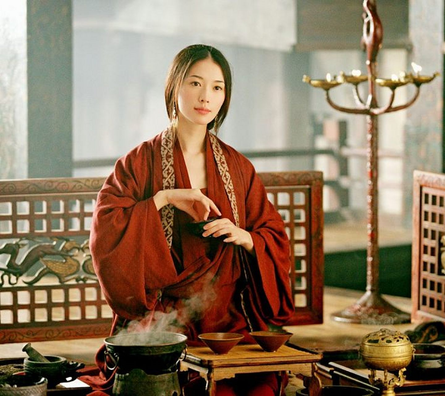 林志玲在赤壁中饰演的小乔,造型不复杂衬得人很清丽