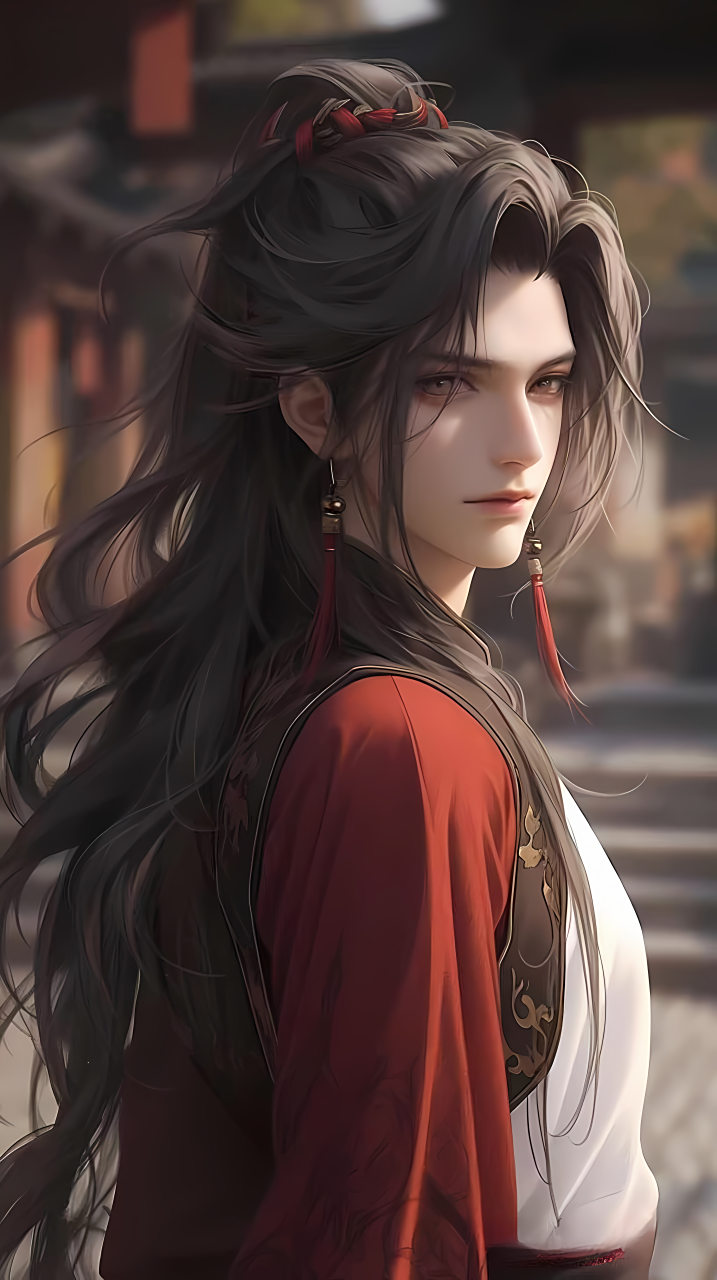 红衣少侠#二次元# #ai绘画# #古风