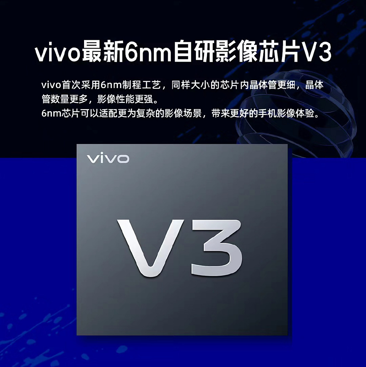 vivo自研影像芯片v3采用6nm制程工艺,配合全新设计的多并发ai感知