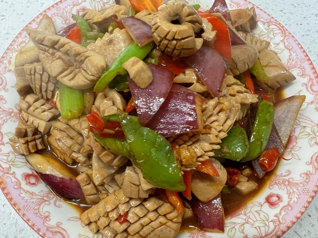 简易版川菜青椒炒腰花,嫩滑下饭,巨好吃