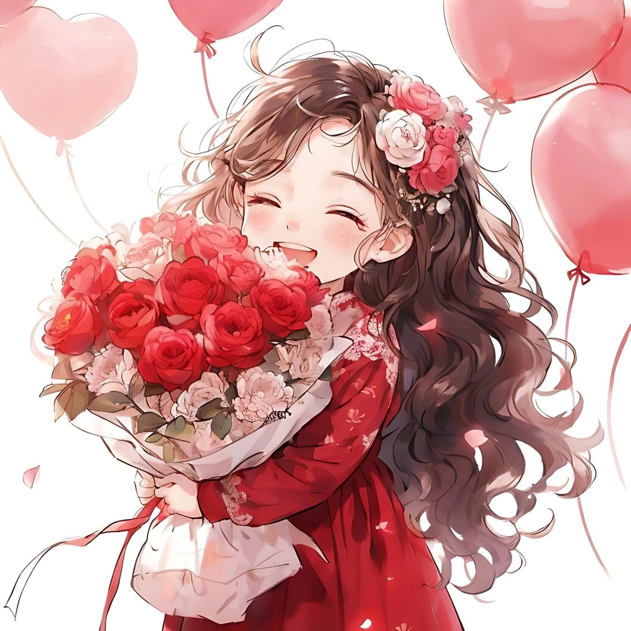 愿你的生活像红玫瑰花一样热情似火!#女生头像